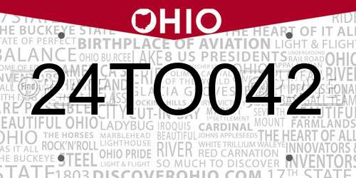 24TO042 Ohio License Plate