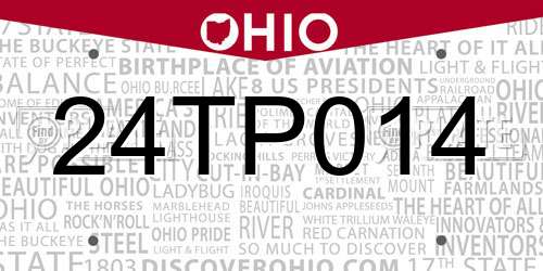 24TP014 Ohio License Plate