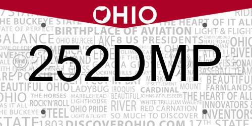252DMP Ohio License Plate