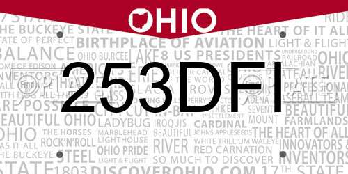 253DFI Ohio License Plate