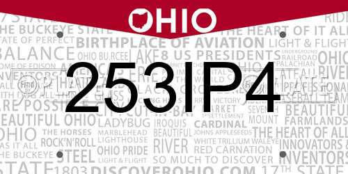 253IP4 Ohio License Plate