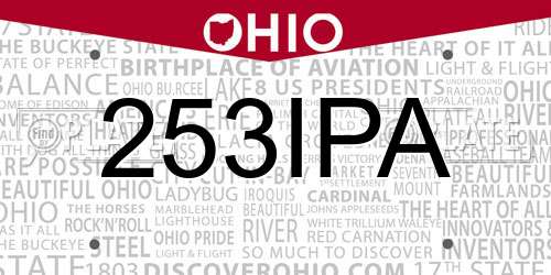 253IPA Ohio License Plate