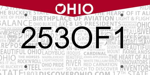 253OF1 Ohio License Plate
