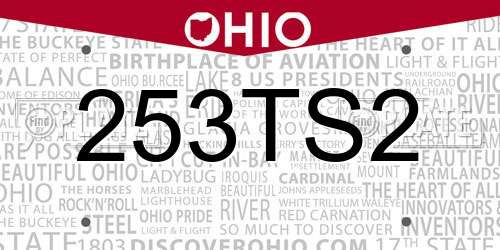 253TS2 Ohio License Plate