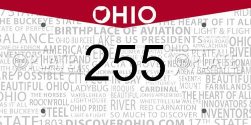 255 Ohio License Plate