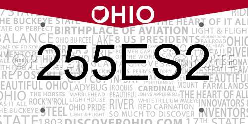 255ES2 Ohio License Plate