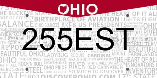 255EST Ohio License Plate