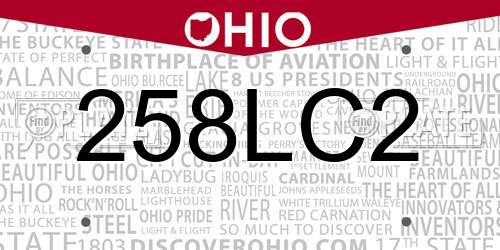 258LC2 Ohio License Plate