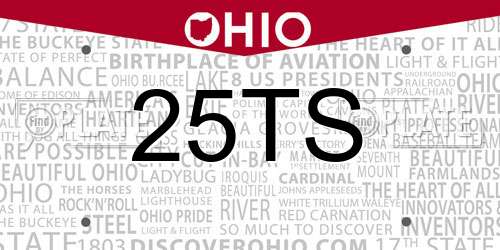 25TS Ohio License Plate
