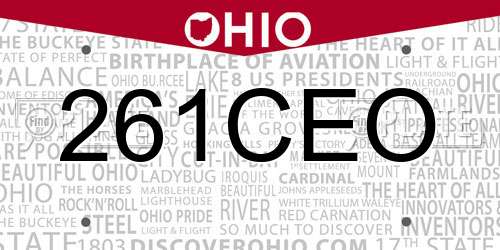 261CEO Ohio License Plate