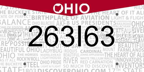 263I63 Ohio License Plate