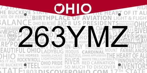 263YMZ Ohio License Plate