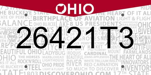 26421T3 Ohio License Plate