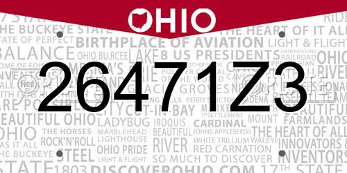 26471Z3 Ohio License Plate