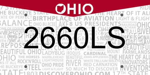 2660LS Ohio License Plate
