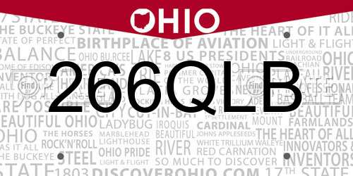 266QLB Ohio License Plate