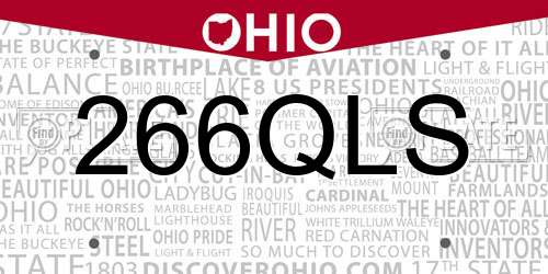 266QLS Ohio License Plate