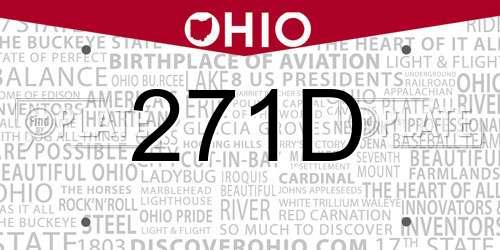 271D Ohio License Plate