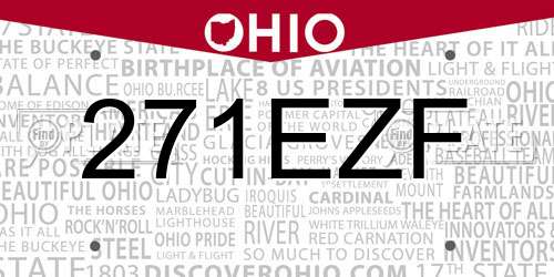 271EZF Ohio License Plate
