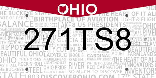 271TS8 Ohio License Plate