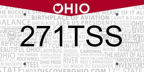 271TSS Ohio License Plate