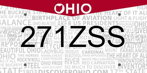 271ZSS Ohio License Plate