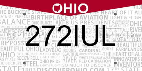 272IUL Ohio License Plate