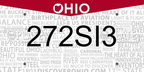 272SI3 Ohio License Plate