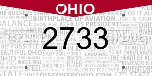 2733 Ohio License Plate