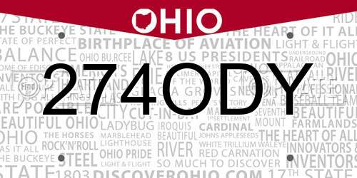274ODY Ohio License Plate