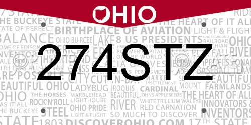 274STZ Ohio License Plate