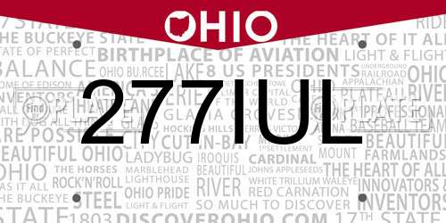 277IUL Ohio License Plate