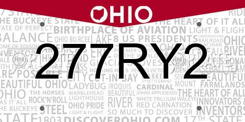 277RY2 Ohio License Plate