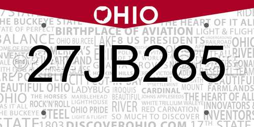 27JB285 Ohio License Plate