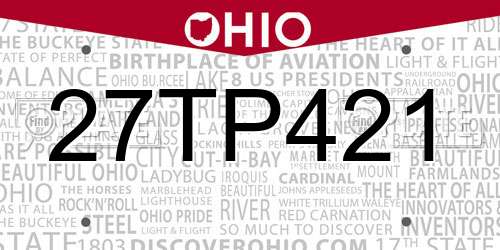27TP421 Ohio License Plate