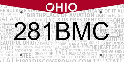 281BMC Ohio License Plate