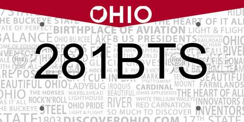281BTS Ohio License Plate