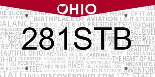 281STB Ohio License Plate