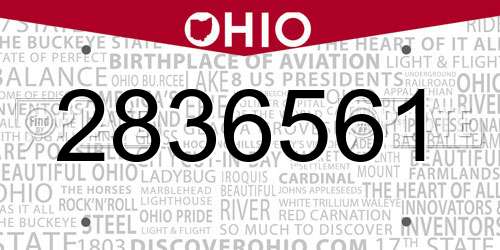 2836561 Ohio License Plate