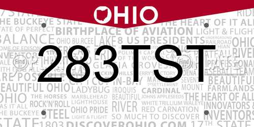 283TST Ohio License Plate