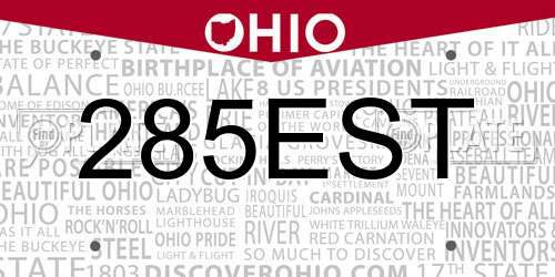 285EST Ohio License Plate