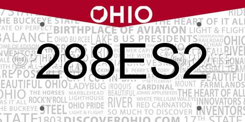 288ES2 Ohio License Plate