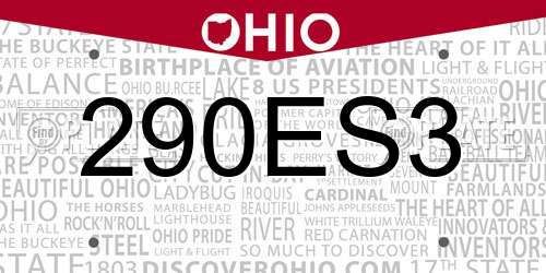 290ES3 Ohio License Plate