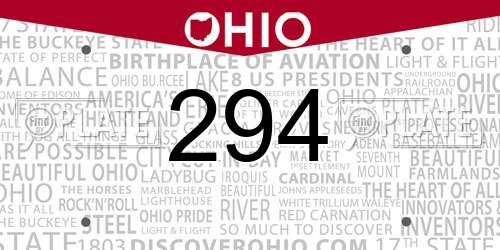 294 Ohio License Plate