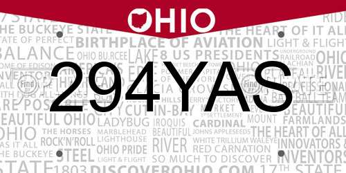 294YAS Ohio License Plate