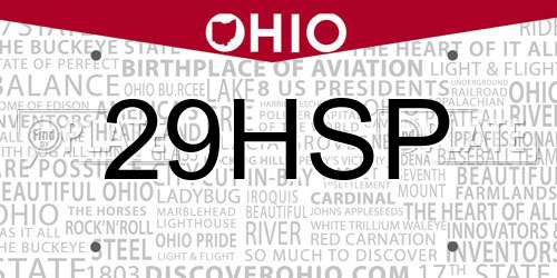29HSP Ohio License Plate