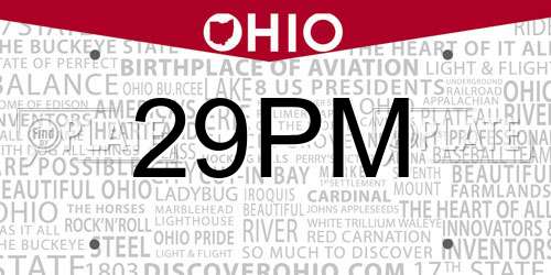 29PM Ohio License Plate