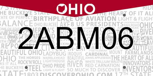 2ABM06 Ohio License Plate