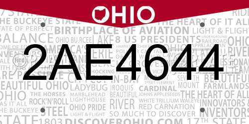 2AE4644 Ohio License Plate