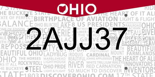 2AJJ37 Ohio License Plate